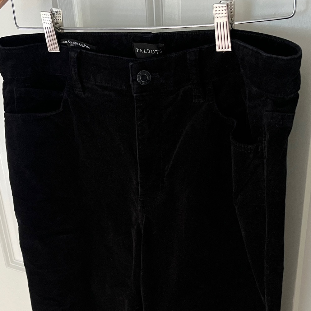 Talbots Curvy Black Sateen Straight leg pant. Sis 10p - Picture 2 of 9